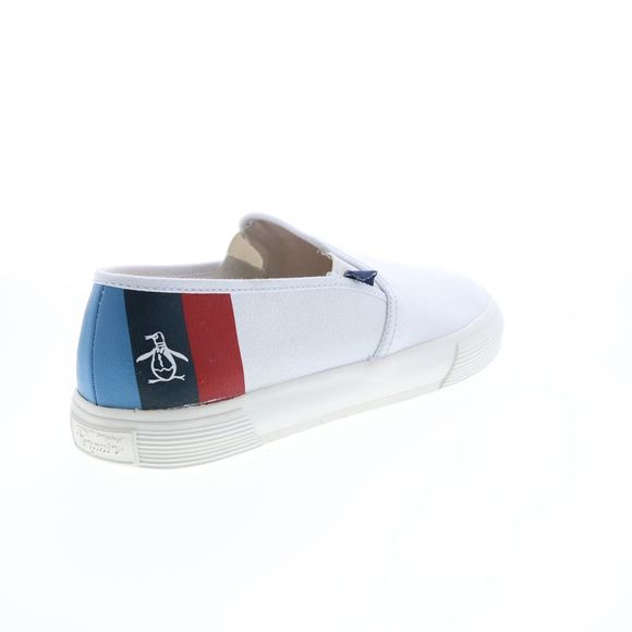 Original Penguin Mens Petey Stripe Slip On White Shoes (NWT) - Picture 7 of 7
